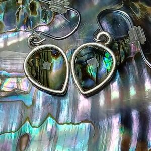 Grade AA abalone teardrop earrings